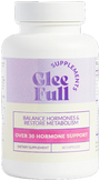 Over 30 Hormone support Supplement bottle labeled 'GleeFull' with purple and white design.