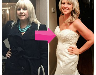 Before and after photos of Linda showing weight loss after using Meno-Shred